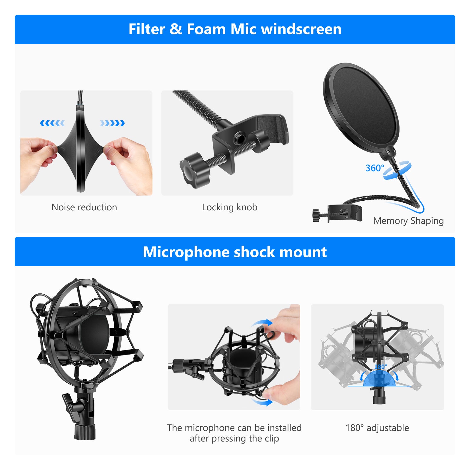 Neewer NW-800 Professional Studio Broadcasting Recording Condenser Microphone 4-in-1 Kit - neewer.com